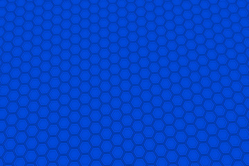 Abstract background made of blue hexagons, wall of hexagons, 3d render illustration