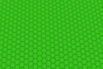 Abstract background made of green hexagons, wall of hexagons, 3d render illustration