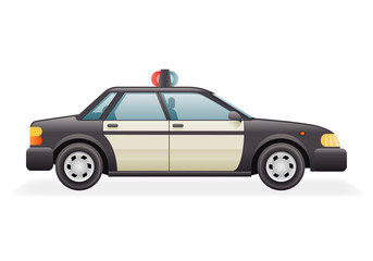 Retro Police Car Icon Isolated Realistic 3d Design Vector Illustration