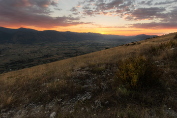 Tramonto sull'Appennino abruzzese