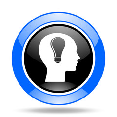 head blue and black web glossy round icon