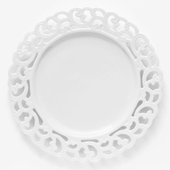White plate with lace border