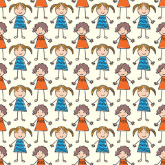 seamless pattern with of children