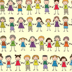 seamless pattern with of children