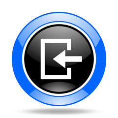 enter blue and black web glossy round icon