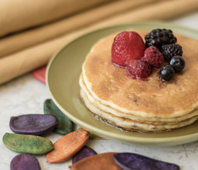 Mixed Berry Topped Pancakes