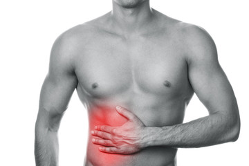 Man with pain in his stomach