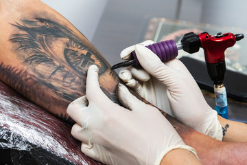 Details of a tattoo artist work