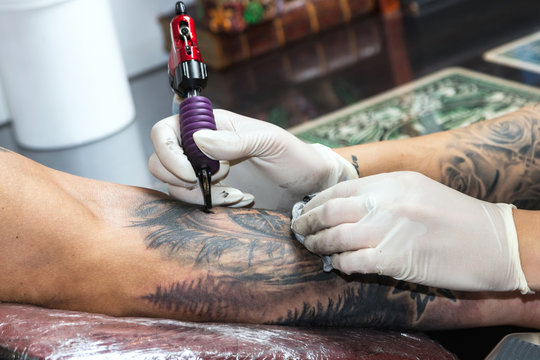 Details of a tattoo artist work