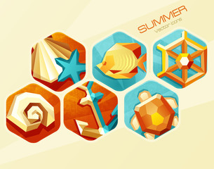 Summer icons. Vector