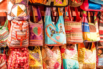 Handbags In A Market Shop
