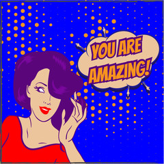 Поп арт плакат - женщина поп арт