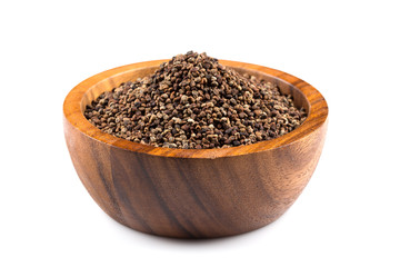 Decorticated cardamom seeds in a bowl