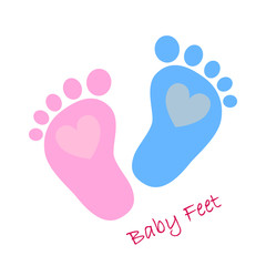 Baby footprints - vector illustration.