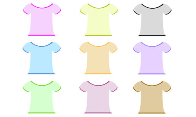 Set of colored shirts