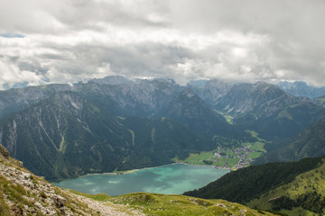 Fototapeta premium Hiking in the Tyrolean Alps / Achensee in the wonderful Tirol after a thunderstorm