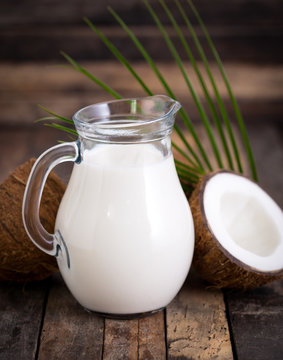 Coconut milk in the jug
