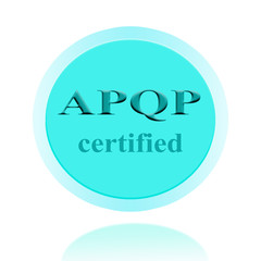 APQP certified icon or symbol  image concept design for business and use in company system.