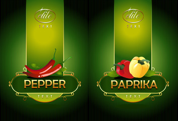 Pepper and paprika. Vector