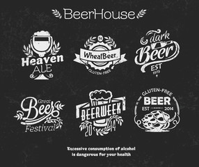 Retro style beer badges