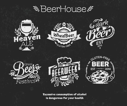 Retro style beer badges