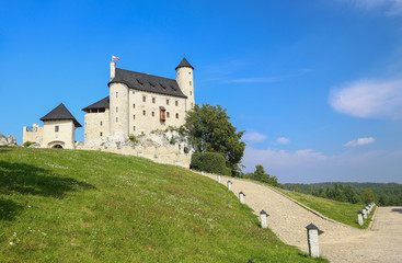 Obraz na płótnie Canvas Scenic view of the medieval castle in Bobolice village. Poland.