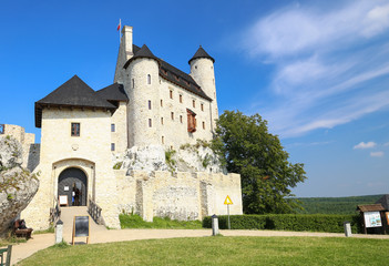 Obraz premium Scenic view of the medieval castle in Bobolice village. Poland.