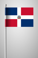 Flag of Dominican Republic. National Flag on Flagpole