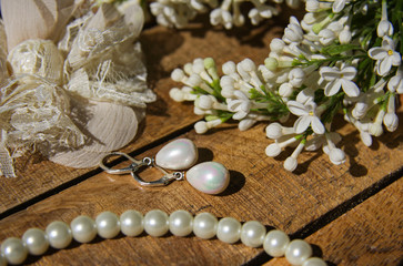 Bridal accessories and white lilac 1