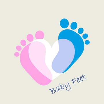 Baby footprints - vector illustration.