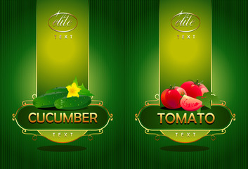 Cucumber, tomato. Vector