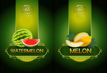 Watermelon, melon. Vector