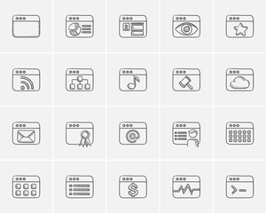 Technology sketch icon set.
