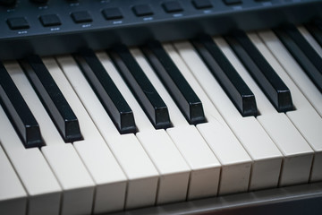 Fototapeta premium Closeup of a modern piano keyboard