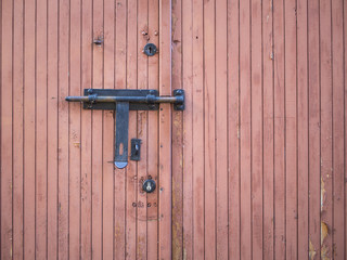 Multiple Locked Old Wooden Door
