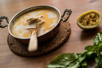 Turkish Traditional Tripe Soup / iskembe corbasi.