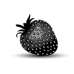 Vector illustrations of Strawberry style silhouette icon