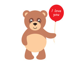 cartoon teddy with balloon