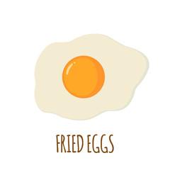 Fried eggs icon in flat style.