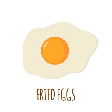Fried eggs icon in flat style.