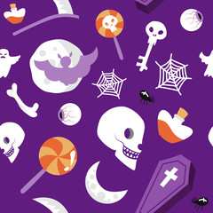 Seamless pattern halloween vector spooky scary