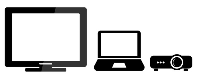 Télévision, ordinateur et un vidéo projecteur