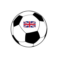 Obraz premium Drapeau du Royaume-Uni sur un ballon de foot