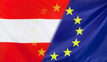 European Flag merged with Flag of Austria