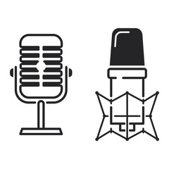 Microphone vector icon illustration