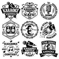 Vector set of Karaoke labels, badges