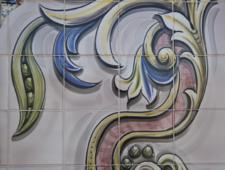 Detail of some typical portuguese tiles