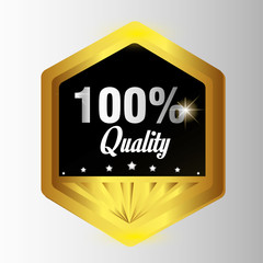 seal guaranteed premium quality gold vector illustration design