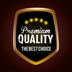seal guaranteed premium quality gold vector illustration design