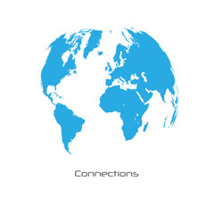 World Map Connections Illustration